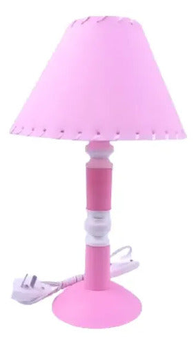 Velador Lampara De Pvc Dormitorio Rosa