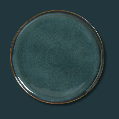 Platos Playos Cerámica Gres Veteado 27,5cm Oceano X1 U Lisa