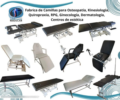 Banqueta Camillas Reeducar Blanco Regulable Ruedas 360 Esté
