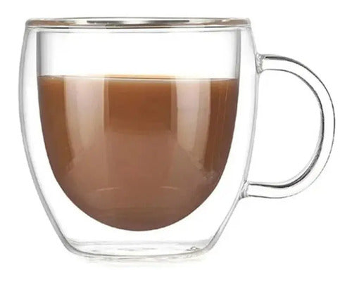 Taza De Cafe Doble Vidrio Capuccino 160m