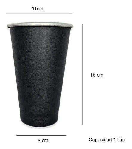 Vaso Alumínio Grabado Día Del Padre 6p Gris Oscuro