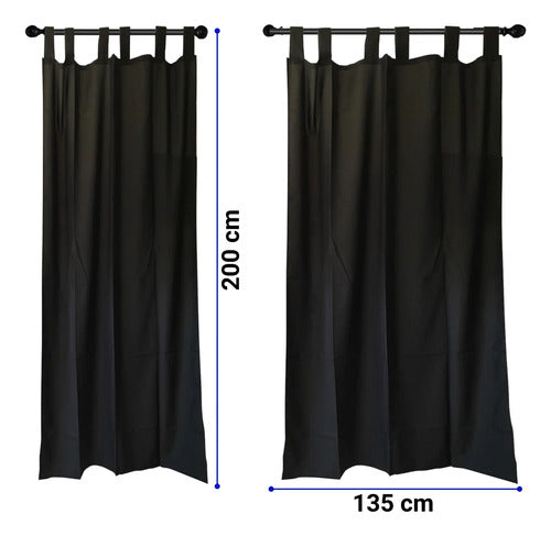Cortina Ragazza Lisa 2 M X 1.35 Para Interiores Negro