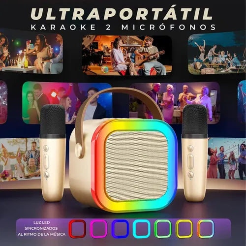 Parlante Karaoke Mti Rgb K12 Portátil 10w Inalámbrico