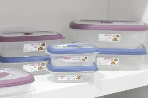 3 Tapers Contenedores Rectangular Plastico Sanremo Flor Color Violeta