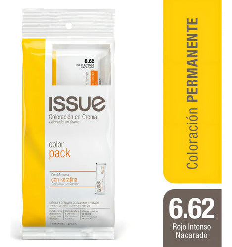 Issue Color Pack Con Máscara Con Keratina Tono 6.62 Rojo Intenso Nacarado