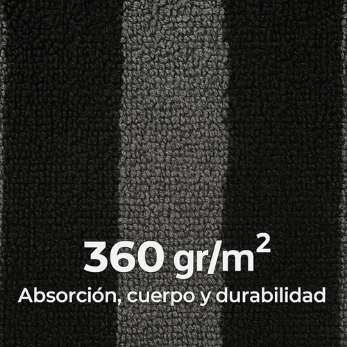 Pack De 3 Toallones Deportivos Ragazza Rayas De Algodón Y Poliéster Negro/verde, Negro/gris, Negro/rojo