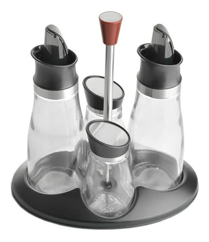 Alcuza Vidrio Set 5 Piezas P/ Aceite Vin