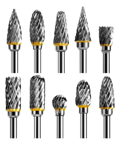 Set x 10 Mechas Fresas Rotativas Carburo de Tungsteno XtraLink · 15958 · foto 01