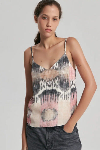 Top Julieta Estampado De Mujer Maria Cher Viscosa Estampado