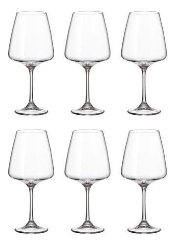 Copas Vino Crystal Bohemia Corvus Degustación 570ml Set X 6