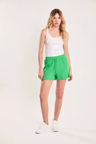 Short Tiro Alto Algodón Texturado Koxis Mujer Green Garden S