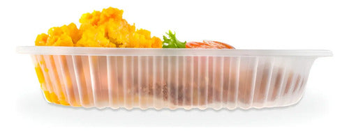Bandeja Plástica Descartable Am. Plast Apta Microondas 600u Transparente