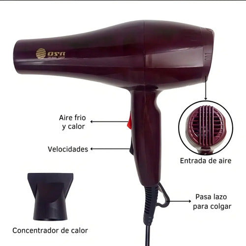 Secador De Pelo Cabello Profesional 2 Velocidades 2200w