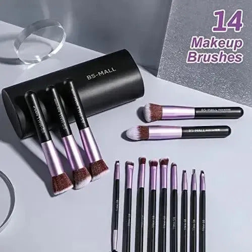 Juego de 14 Pinceles de Maquillaje Veganos Púrpura con Estuche · 17538 · foto 07
