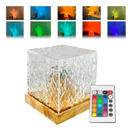 Velador Luz Lampara Aurora Boreal Oceano Yoga C/ Control Usb Lampara