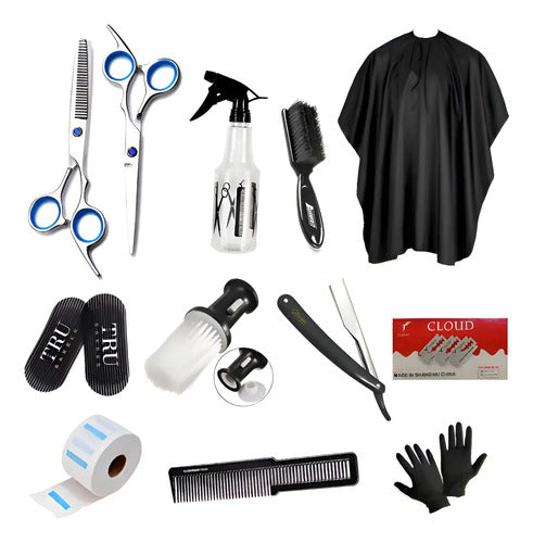 Kit de Barbería Im Mega 12 Piezas Tijeras y Navajas Negro · 17781 · foto 01
