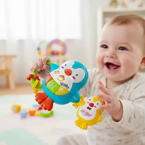 Sonajero Musical Bebé Diseño Mamá Pingüino Agua · 18104 · foto 04