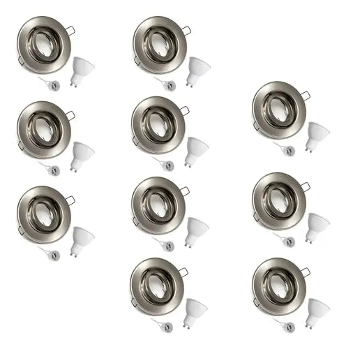 Pack 10 Spot Embutir Completo Lampara Dicroica 7w Y Socalo