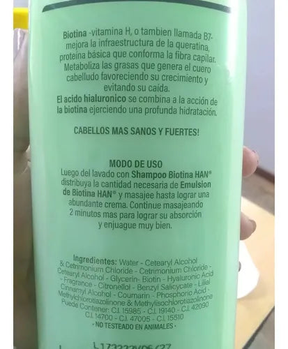 Kit Shampoo y Enjuague Han Biotina y Ácido Hialurónico 500ml · 17325 · foto 08