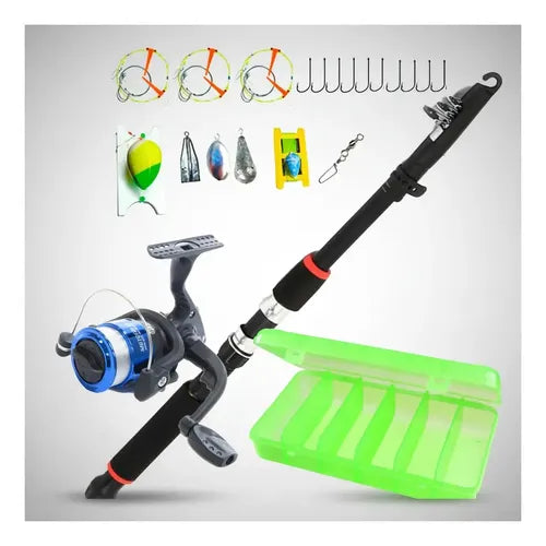 Combo de Pesca Caña Reel Caja Líneas y Anzuelos con Accesorios · 16907 · foto 02