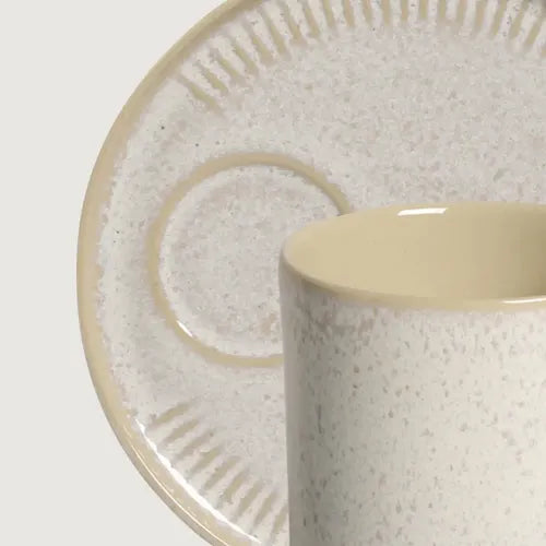 Mugs/tazas Con Plato X4 Cerámica Gres Esmaltada 330ml