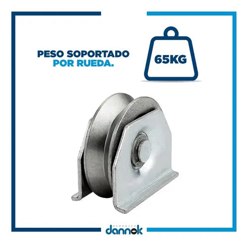 Rueda Porton Corredizo Canal Y Con Soporte X2u. Dannok