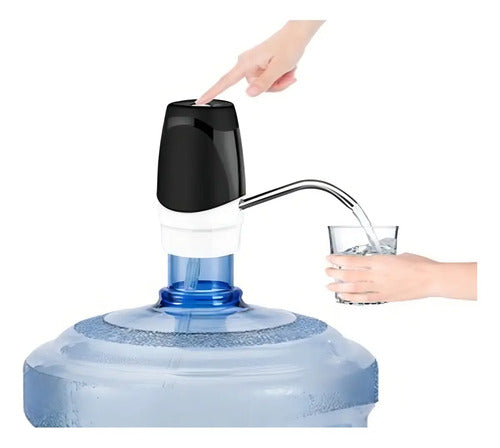 Dispenser Genérica Bomba De Agua Bidon Automatico Recargable Usb Color Negro