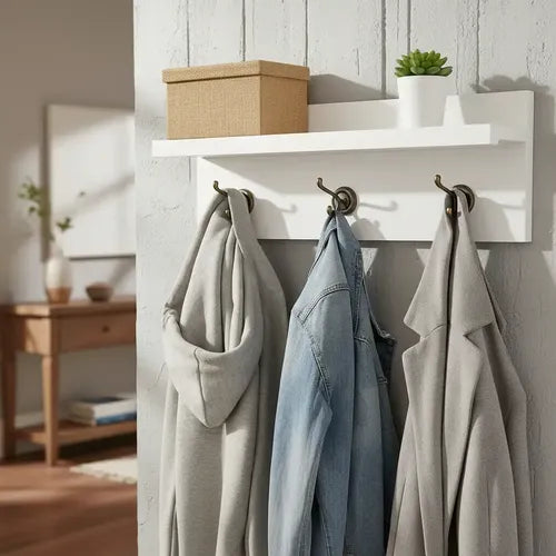 Perchero Repisa Estante Organizador Ropa De Pared Recibidor