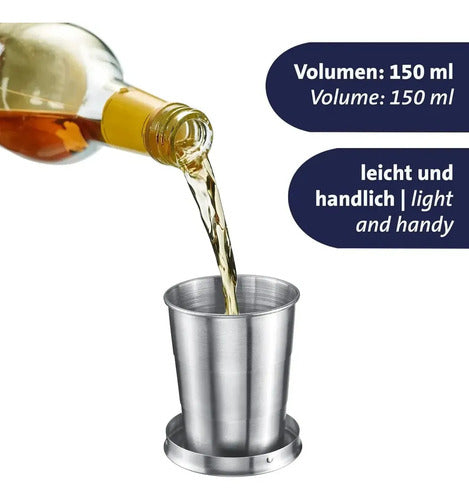 Vaso Plegable Telescópico de Acero para Camping 70ml Plateado · 16842 · foto 04