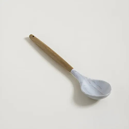 Juego Utensilios Repostería Diseño Mármol Mango Bambú En Tu Casa Cuchara