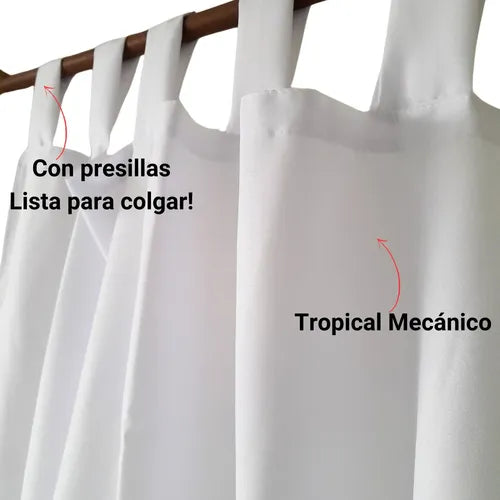 Cortina Ragazza Lisa 2 M X 1.35 Para Interiores Blanco