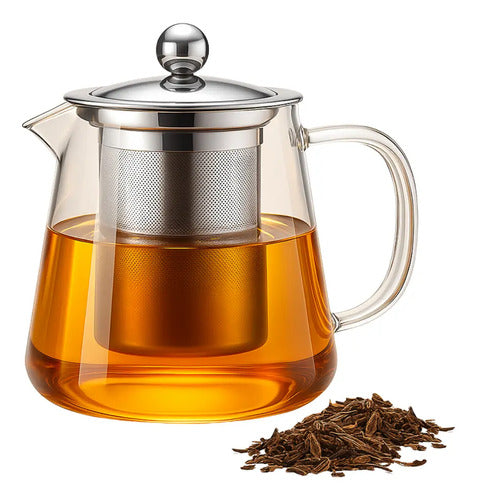 Tetera De Vidrio Borosilicato Con Infuso