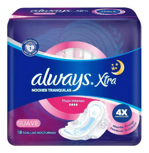 Toallitas Always Noches Tranquilas 8 Unidades