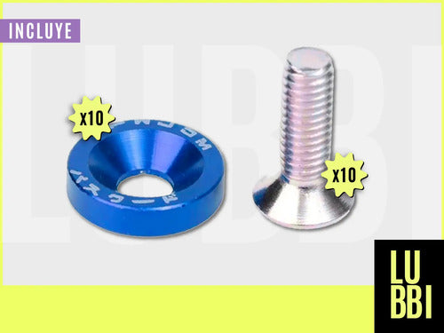 Arandela Anodizada Aluminio Moto Auto 6mm M6 X10 Colores Jdm