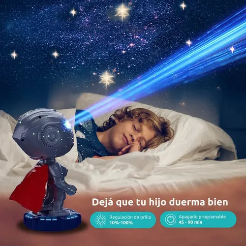 Astronauta Proyector Galaxia Estrellas Lampara Parlante Estructura Negro Pantalla Negro