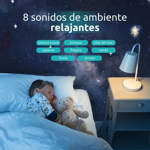 Astronauta Proyector Galaxia Estrellas Lampara Parlante Estructura Negro Pantalla Negro