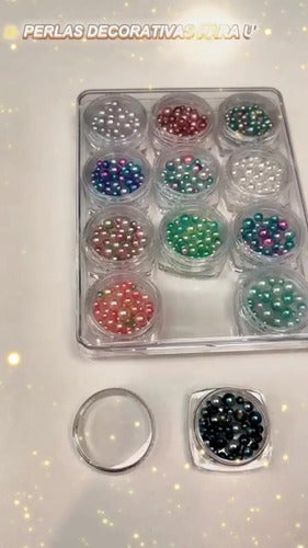 Perlas De Colores Decorativas Para Uñas X 12