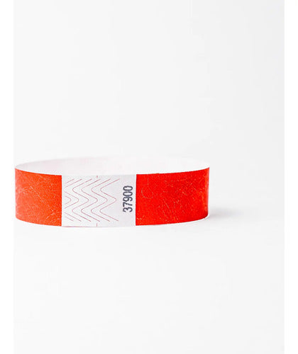 Pulseras Tyvek Open Ticket 100u Rojo