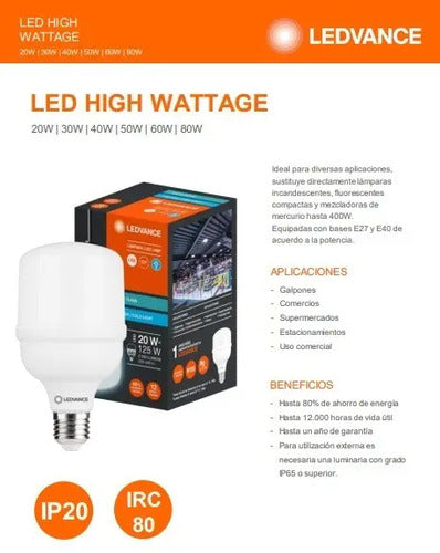 Lámpara Led Alta Potencia 50w Ledvance Osram Blanco Frío
