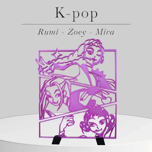 Kpop Rumi Zoey Mira Souvenirs + Soporte Arte Violeta Perlado