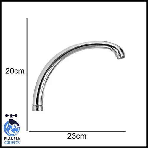 Canilla Cisne Planeta Grifos Acero Inoxidable Aireador Mesada Plateado Brillante