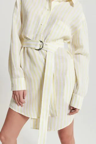 Vestido Apio Amarillo De Mujer Maria Cher Lino Amarillo Lisa