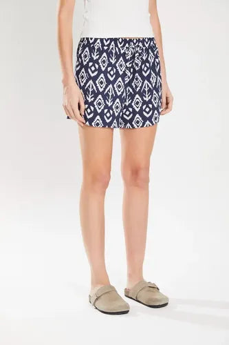 Short Tiro Alto Poplin Rayón Verano Koxis Mujer Midnight