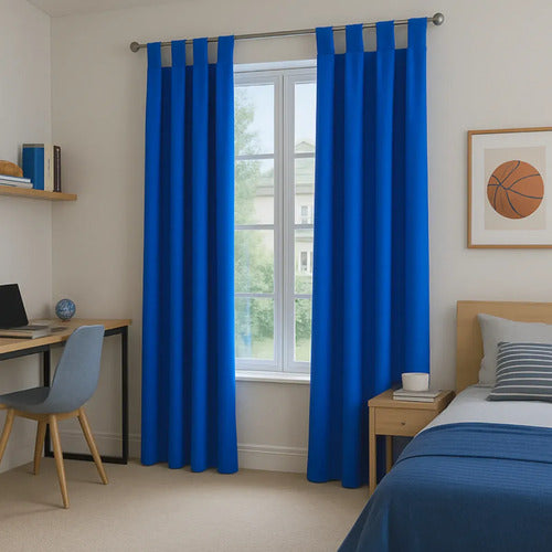 Cortina Ragazza Lisa 2 M X 1.35 Para Interiores Azul Francia