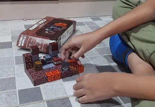 Bloques Magneticos Minecraft + Burbujero Pistola 48 Minecraf 48 Rosa