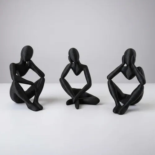 Combo X3 Adorno Figura Pensante Original Negro