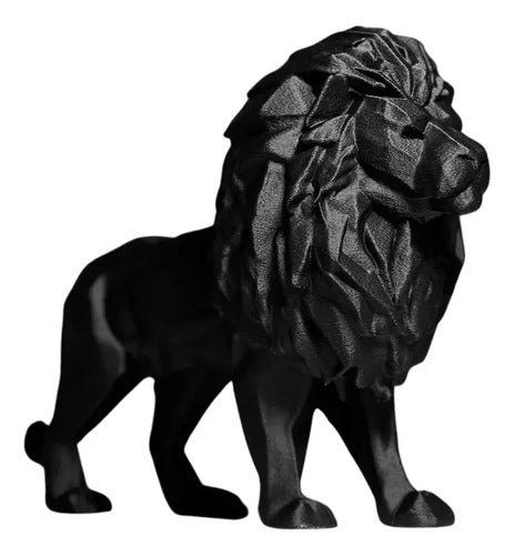 Estatua León Original Samago Escultura Decorativa 14cm Negro