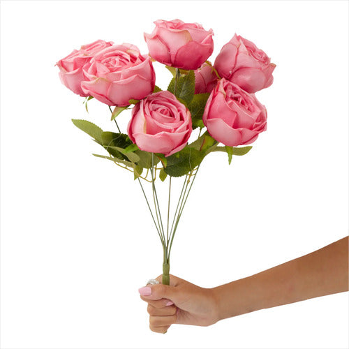 Ramo Artificial Gigante De Rosas Olivia 43cm Flores