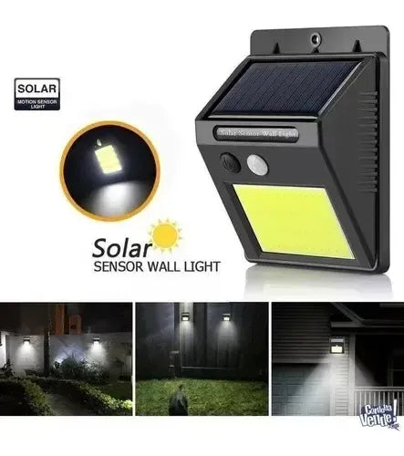 Reflector Solar Led Electroland 6w Exterior Ip65 Sensor Movimiento Luz Fría Negro Blanco Frío