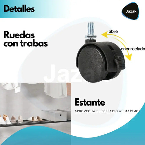 Perchero Hierro Jazak 2 Barras Acero Negro